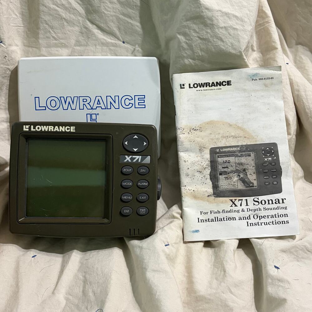 Vtg Lowrance X71 Sonar Fish-Finder & Depth-Sounding Head Unit Cover Manual